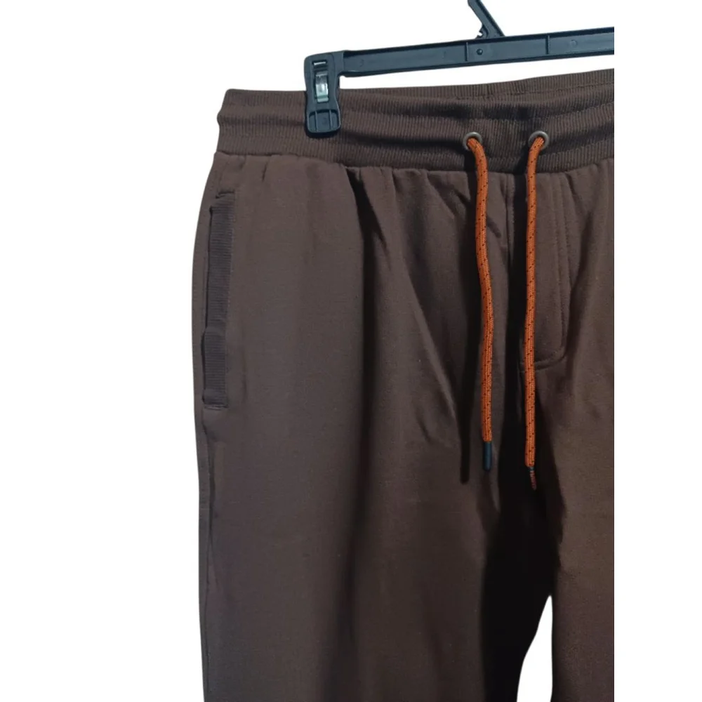 Tony Hawk Nice Weight Fleece Joggers Sweatpants w Back Zip Pocket in Dark Earth